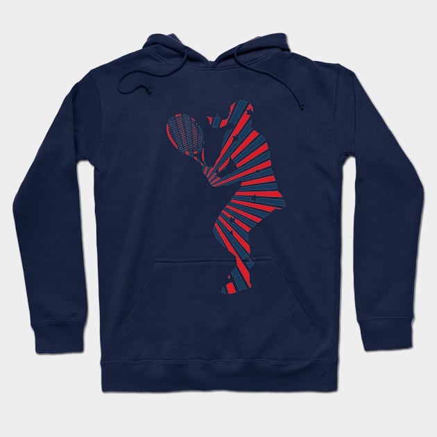 US Open Tennis USA Flag Silhouette Hoodie by TopTennisMerch